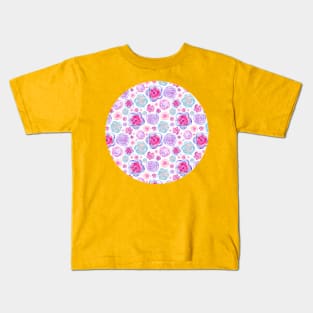 Pink and Purple Flowers Pattern Kids T-Shirt